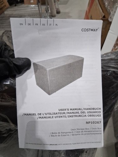 Costway Waterproof Lockable Outdoor Deck Box - 105gal - driftwood (model: np10267) image 3
