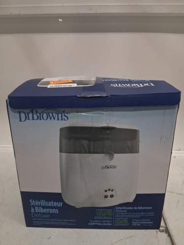 DR BROWNS NATURAL FLOW DELUXE BOTTLE STERILIZER ELECTRIC STEAM SYSTEM - STERILIZES 6 BOTTLES AT ONCE - white (model: AC045) image 2