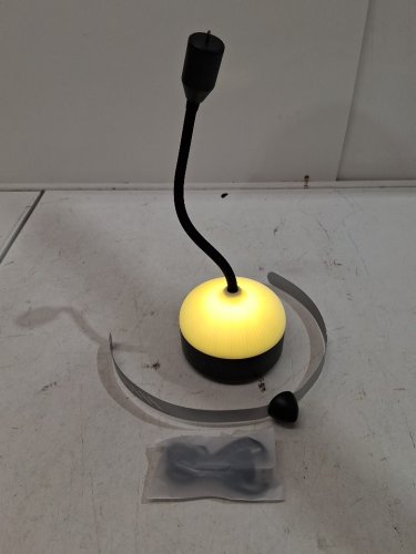 rechargeable portable fly-fan with led light base - black image 2