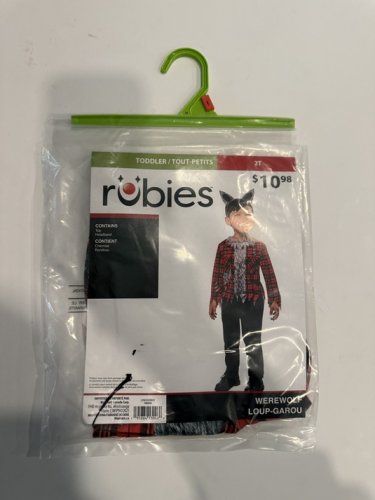 2PC TODDLER RUBIES WEREWOLF COSTUME - 2T - RED/BLACK/GREY (STYLE: 1002834) image 2