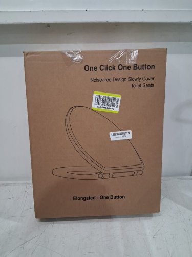 HIBBENT PREMIUM ONE BUTTON ELONGATED TOILET SEAT - WHITE image 2