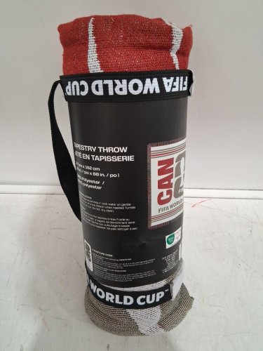 fifa world cup canada throw tapestry blanket - 50" x 60" - red/white/grey (model: 1991361) image 3