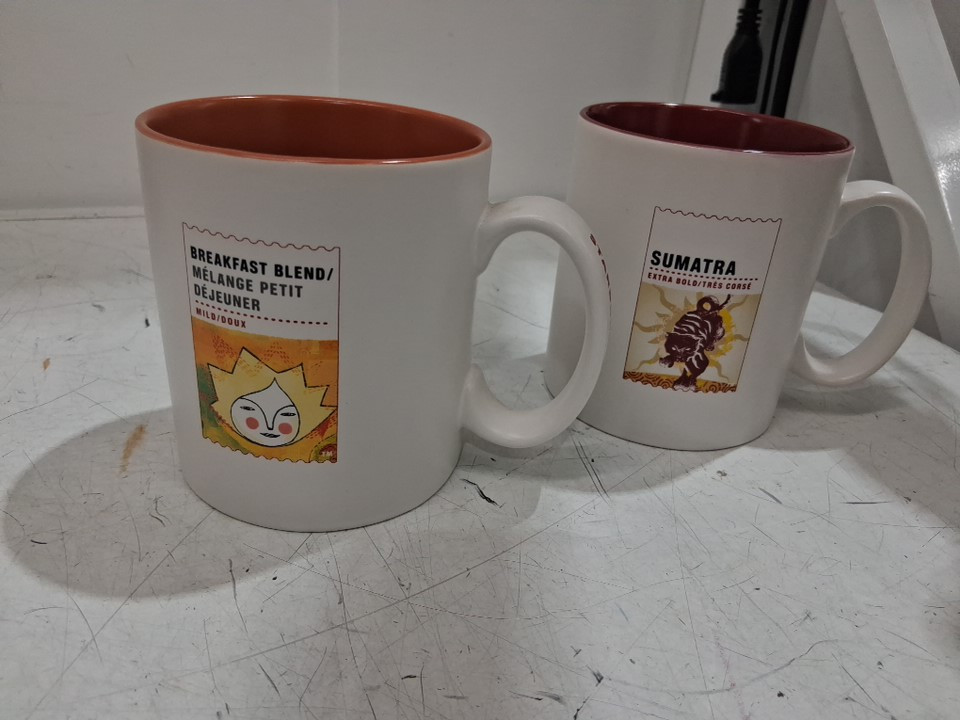2pc starbucks breakfast blend and sumatra tiger coffee mugs - 460ml each - white/assorted colours image 2