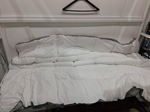 mattress topper - queen - white/grey image 3