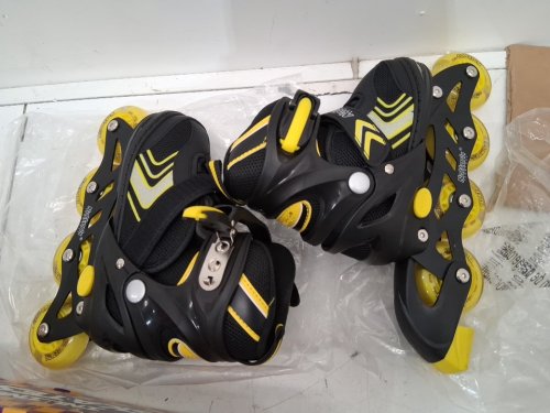 Adjustable Inline Roller Skates with All Light up Wheels FOR KIDS 10C-13C - BLACK (MODEL: 901) image 3