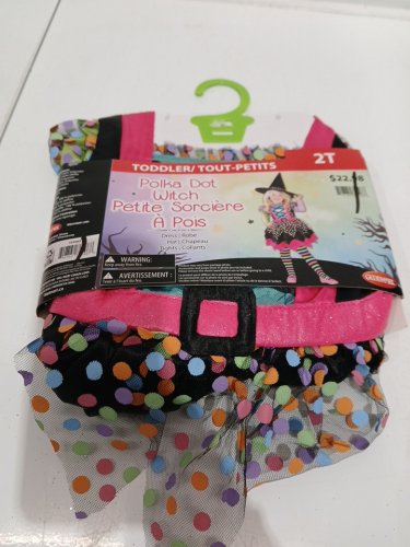 3PC TODDLER GOODMARK POLKA DOT WITCH COSTUME - 2T - BLACK MULTICOLOUR image 2