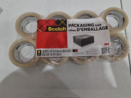 8PK SCOTCH PACKAGING TAPE - 1.88" X 10.7 YARDS - CLEAR image 2