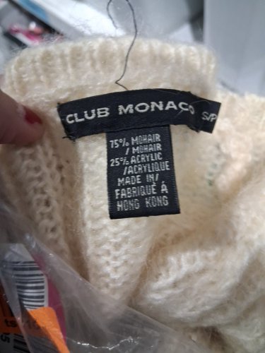 CLUB MONACO REVERSIBLE V-NECK CARDIGAN - SMALL - IVORY image 5