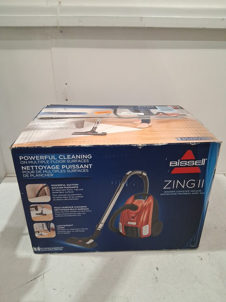 BISSELL ZING II BAGGED CANISTER VACUUM WITH 2 BAGS AND ACCESSORIES - red (MODEL: 2154C) image 2