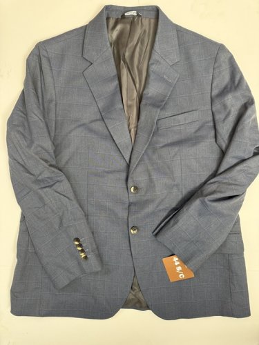MEN'S J.M. HAGGaR PREMIUM CLASSIC SUIT JACKET - 44 S/C - NAVY BLUE PLAID (STYLE: 1772502) image 2