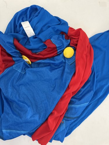ADULT UNISEX SUPER MARIO COSTUME - EXTRA LARGE (40/42) - RED / BLUE image 2