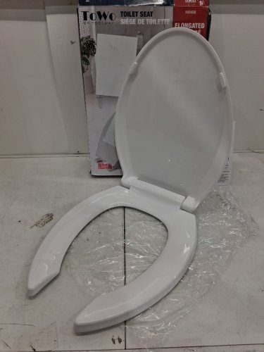 TOwO Elongated Open Front Toilet Seat- 18.11" -white (model: 180498) image 3