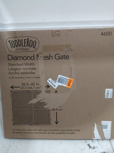 toddleroo by North States Diamond Mesh safety Gate - 26.5" - 42" x 23" - wood (model: 4600) image 2