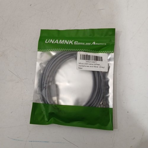 braided micro usb cable - 6.6ft - grey image 2