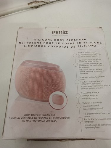 HoMedics Silicone Body Brush Cleanser with 8 Intensities - Pink (Model: BDY-300) image 3