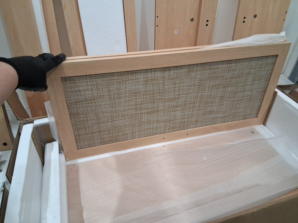 vasagle boho shoe storage cabinet with flip drawers - 34" x 9" x 33" - beige oak - (model: hsc601yc01) image 11