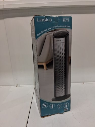 Lasko Elite 22" Tower Heater WITH 3 heat settings, remote, & tip-over switch - 1500W - black (MODEL: CT22498C) image 2