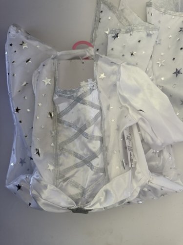GIRLS ELEGANT WITCH COSTUME (DRESS ONLY) - MEDIUM (8-10) - WHITE/SILVER (STYLE: 41063) image 3