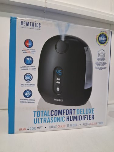 Homedics Total Comfort Deluxe Ultrasonic Humidifier WITH programmable humidistat - 1GAL - 533SQ FT. - Black (Model: UHE-WM130-BK) image 2