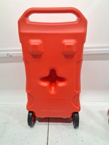 GARVEE Portable Fuel Tank Container with Manual Transfer Pump & 7 ft. Hose, HDPE Gasoline Can with Wheels - 16 GAL - RED/BLACK (MODEL: TYYPPG_343CVLCJ) image 8