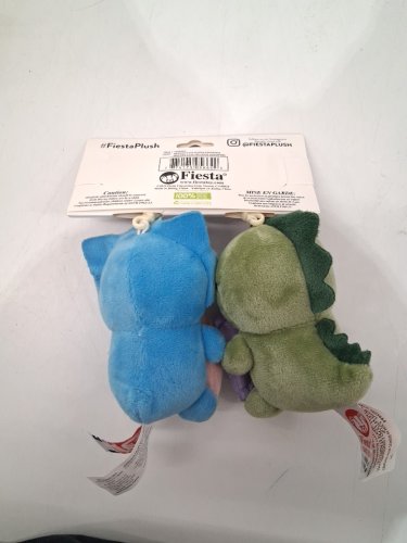 2pc fiesta toy besties magnet heart DINOSAUR keychains - 5.5" - GREEN/BLUE image 3
