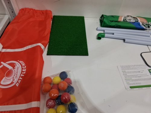 GoSports BattleChip Backyard Golf Cornhole Game with hitting mat, 16 colour foam balls and carry case, 3FT x 2 FT TARGET - (MODEL: GOLF-BC-01) image 4