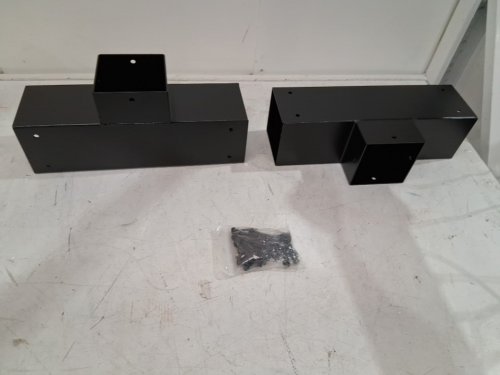 2pk 3-Way T-Shape Pergola Bracket Kit - 4" x 13" - black image 2