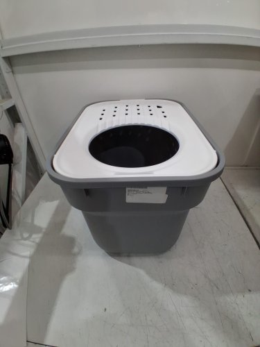 IRIS USA large Square Top Entry Cat Litter Box - 20.5" x 14.75" x 14.5" - grey/white - (Model: 589655) image 4