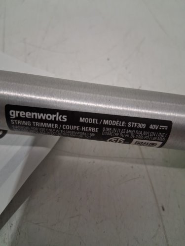 GREENWORKS *TOOL ONLY* CORDLESS STRING TRIMMER WITH ADJUSTABLE HANDLE - COMPATIBLE WITH 40V GREENWORKS BATTERY - 12"- GREEN/BLACK (MODEL: STF309) image 4