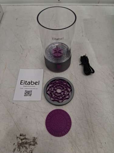 Electric Makeup Brush Cleaner Machine - 7000RPM - Purple/Clear (Model: C3) image 3