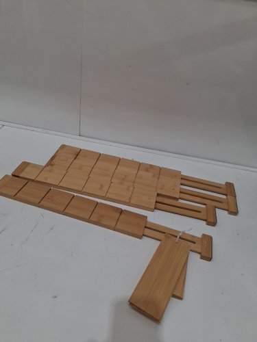 4PK BRIGHTROOM bamboo expandable drawer dividers - 16.5" - 22" - natural image 3