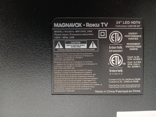 magnavox ROKU TV 720p SMART Television - 24" - Black (model: mrt2405_amz) image 2