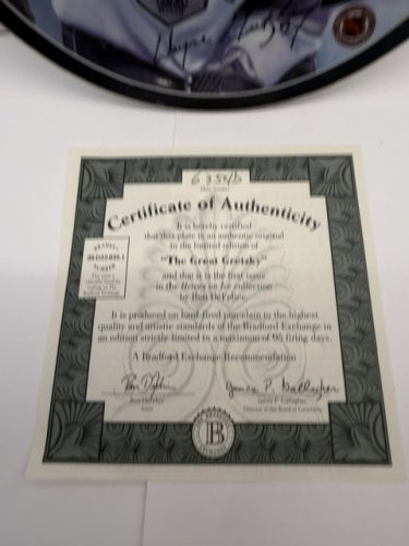 NHL LOS ANGELES KINGS & EDMONTON OILERS WAYNE GRETZKY "THE GREAT GRETZKY" HEROES ON ICE 1ST ISSUE LIMITED EDITION PLATE - BY RON DEFELICE WITH COA image 5