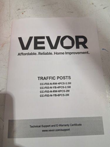 4PK VEVOR Adjustable Traffic Delineator Post Cones WITH 8FT CHAIN - RED/WHITE (MODEL: CC-F03-N-RW-4PCS-2.5M) image 4