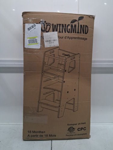 groowingmind 2-in-1 Toddler Standing Tower & high chair - white/Wood (Model: LT-01) image 3