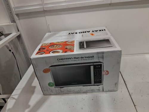 CHEFMAN 10 power levels eco mode child safety lock countertop microwave - 1000W - 1.1 cu.ft - stainless steel - (MODEL:RJ55-SS-11-CK-CA) image 2