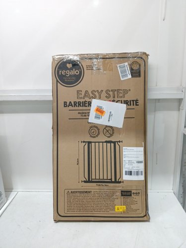 REGALO EASY-STEP METAL WALK-THROUGH SAFETY GATE, 30" X 29'' - 38.5'' - WHITE (MODEL: 1160DS) image 2