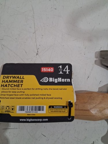 Big Horn  Drywall Hatchet with Milled Striking Face & Hickory Handle - 140z - hickory (model: 15140) image 3