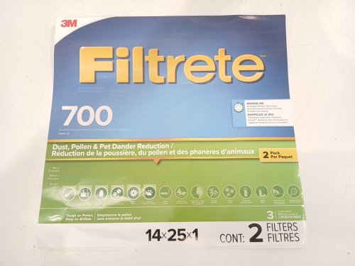 2PK 3M Filtrete MERV 8 MPR 700 Dust, Pollen & Pet Dander Reduction Air Filters - 14" x 25" x1" - white (model: 704-2PK-DC) image 4