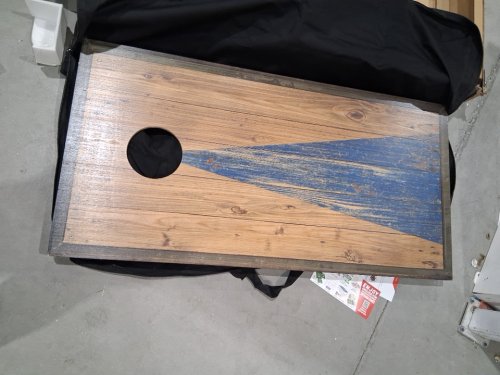GoSports Cornhole Bean Bag Toss Game Set with 8 bean bags - blue/red/rustic wood (model: ‎CH-02-UV-woodSTEEL) image 5