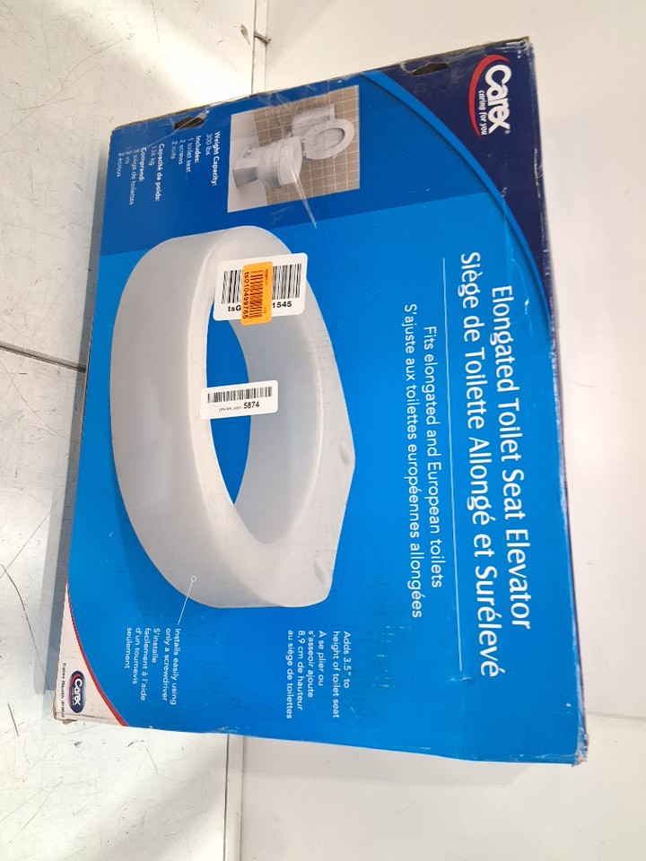 CAREX HEALTH BRANDS 3.5" TOILET SEAT ELEVATOR 300LBS CAPACITY- ELONGATED (MODEL: B30900) image 2