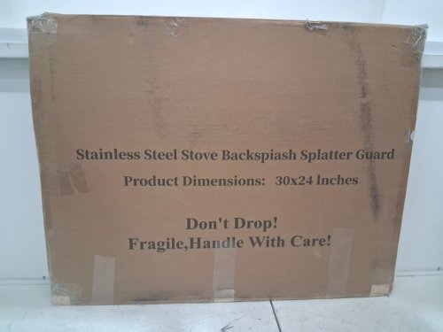 stainless steel stove backsplash splatter guard - 30" x 24" - grey/SILVER image 4