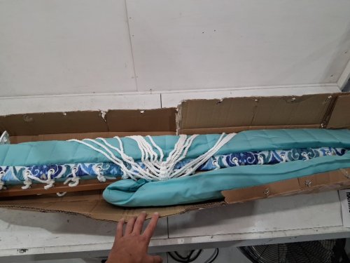 lazy daze reversible quilted botanica hammock - 12ft x 4ft - floral aqua - (model: hmqfh037) image 4