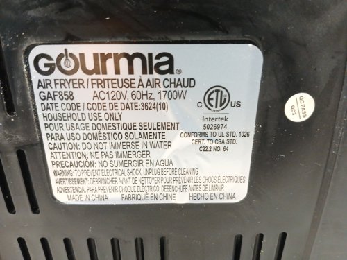 GOURMIA DIGITAL WINDOW AIR FRYER WITH 7 ONE-TOUCH COOKING FUNCTIONS - 8QT - BLACK (MODEL: GAF858/6232432) image 8