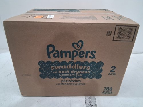 186PK PAMPERS SWADDLERS DISPOSABLE DIAPERS - SIZE 2 image 2