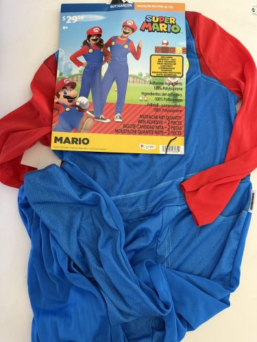 Boys Disguise Nintendo Super Mario Brothers Classic Costume (JUMPSUIT ONLY) - MEDIUM (8-10) - RED BLUE image 3