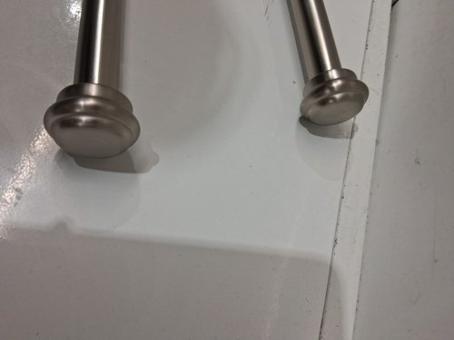 2pk Vimayta heavy duty wall/ceiling mount curtain rods with round brackets - 48" - 84" - 30lb capacity - brushed nickel (model: A2407026/170) image 4