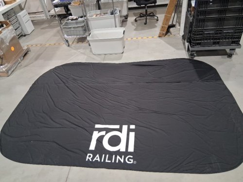 rdi railing branded heavy duty cotton backdrop - 123" x 82" - black image 3