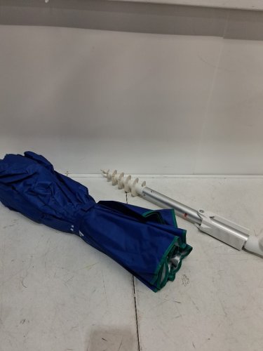 AMMSUN BEACH UMBRELLA WITH SAND ANCHOR - 6FT - BLUE/WHITE image 4