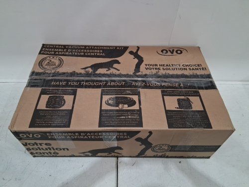 OVO CENTRAL VACUUM ATTACHMENT KIT WITH 35FT LOW-VOLTAGE HOSE - ON/OFF SWITCH AT THE HANDLE - GREY - (model: accho-35lv-ext) image 2